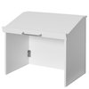 Basicwise Foldable Tabletop Portable Podium, for Church, School, Office, or Home, White QI004422.WT